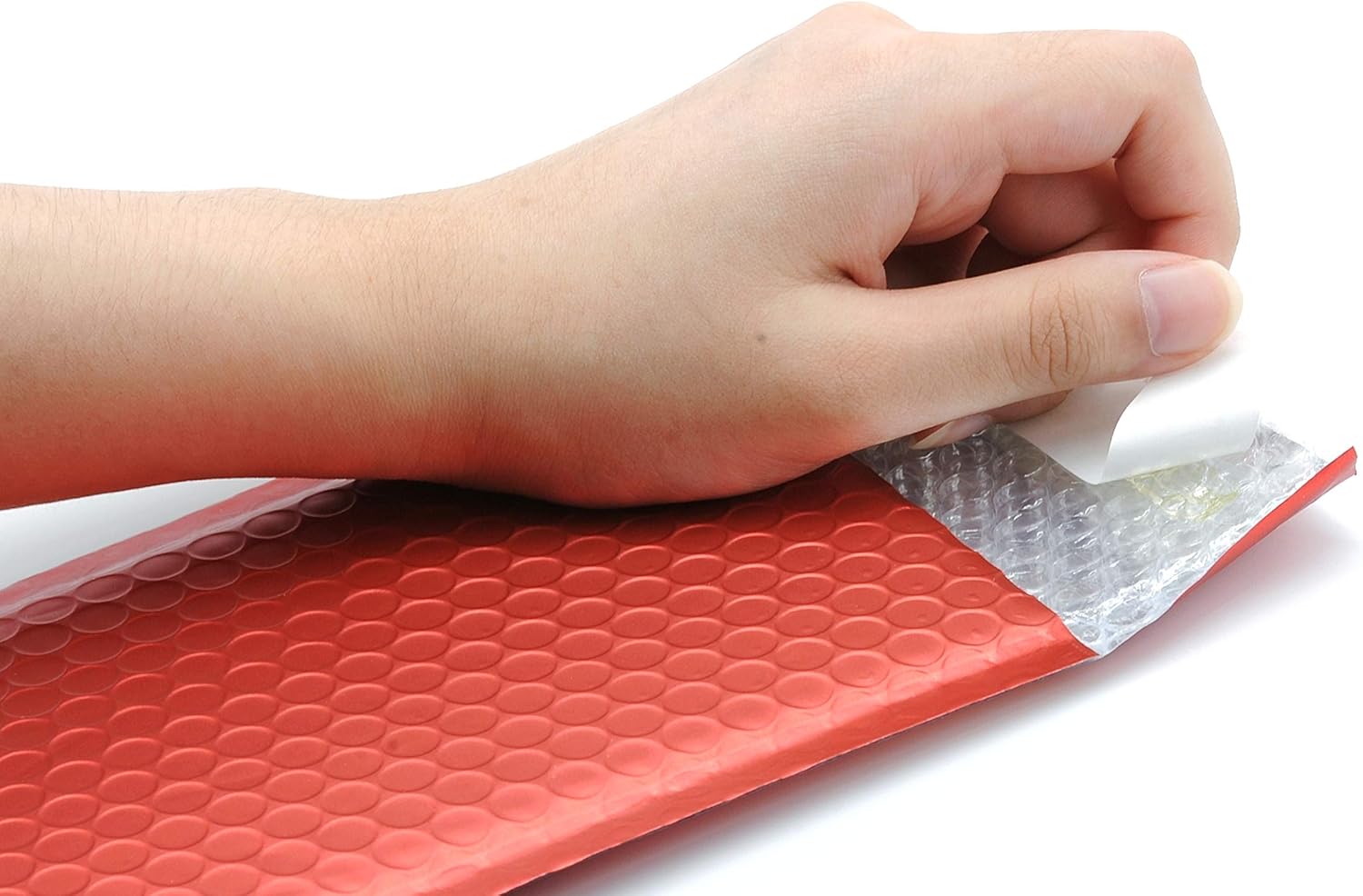 ProLine Matte Metallic Red Bubble Padded Mailers 4x8 Inch Self Seal Padded Envelopes (500)