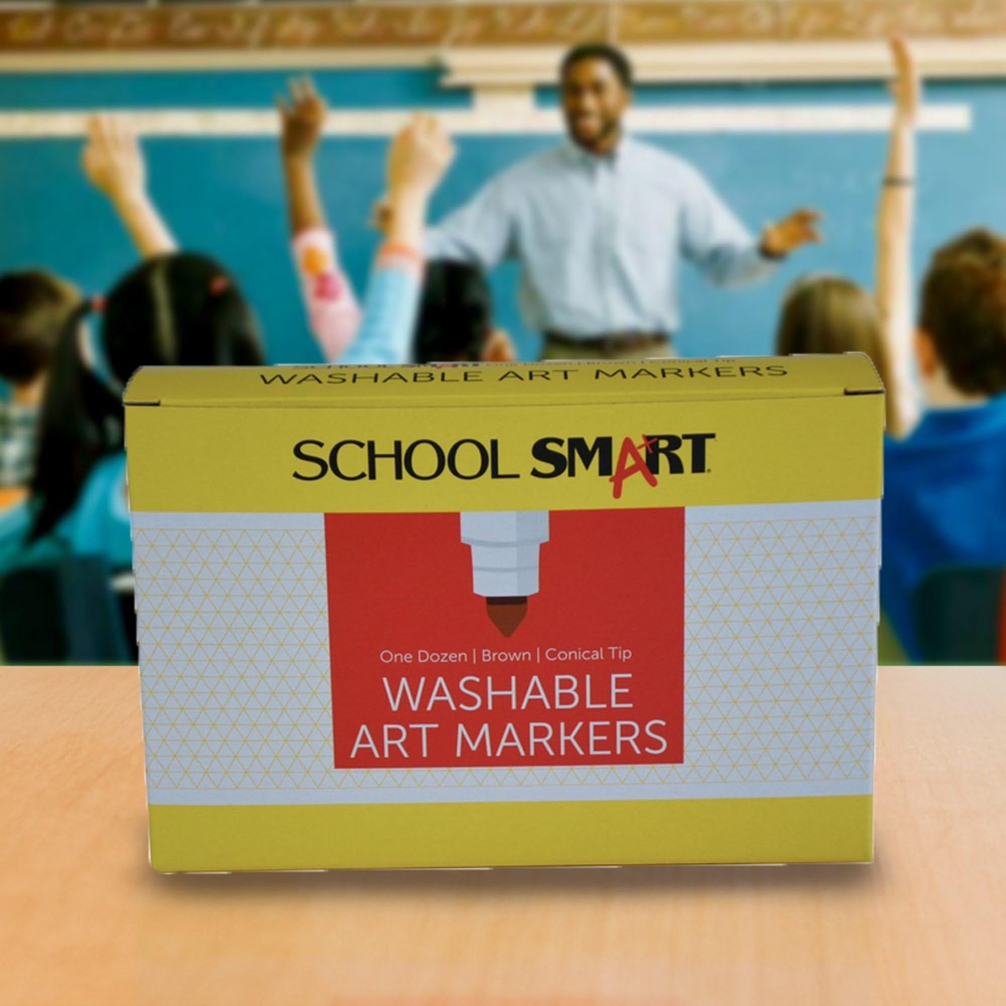 School Smart Washable Art Markers, Conical Tip, Brown, Pack of 12 - Image 9