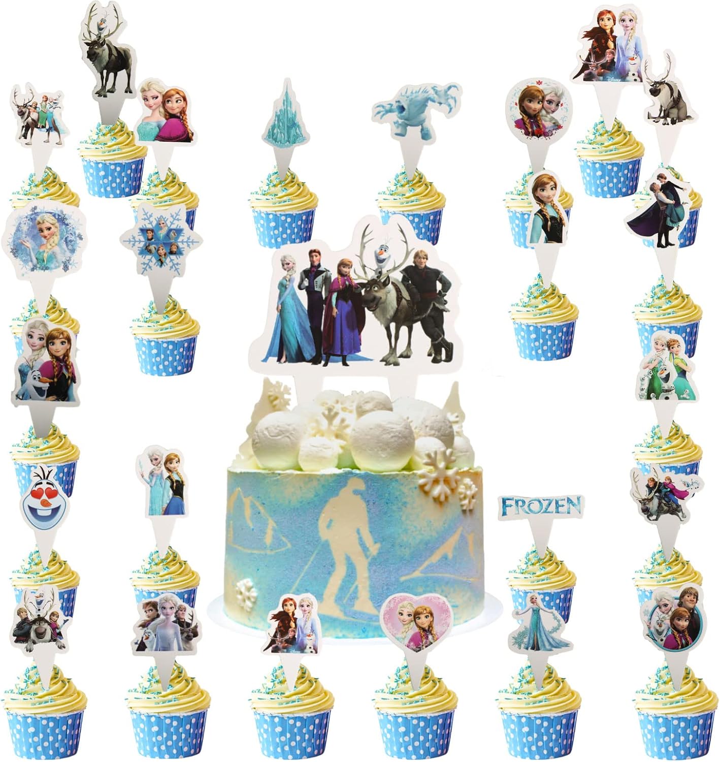 25pcs Frozen cupcake toppers Frozen cake toppers childrens