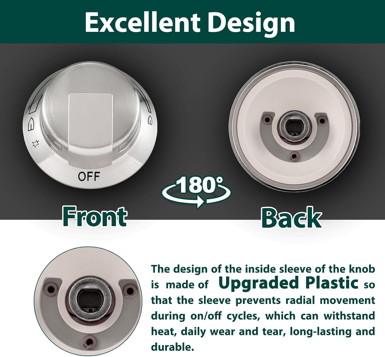 318569904 Knobs Replacement Parts for Electrolux Stove Top Knob Gas Cooktop Range Stove Oven Knob Frigidaire Electrolux Stovetop EW30GC55PS Plastic Surface Burner Control Icon Knobs 4 Pcs