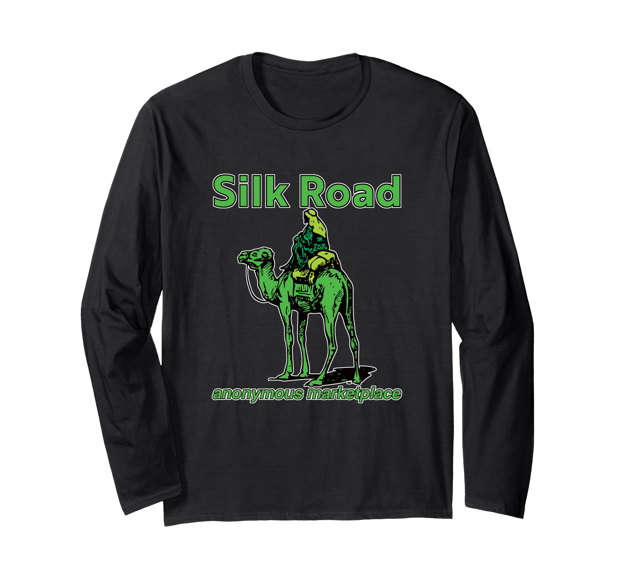 Amazon | SILK ROAD 匿名マーケットプレイス キャメル ダークウェブ 暗号 BTC 長袖Tシャツ | Tシャツ・カットソー 通販
