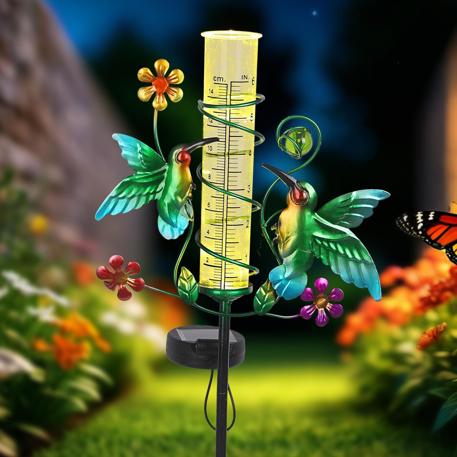 Hummingbird Rain Gauge Outdoor for Measuring Precipitation, Accurate Rain Gauges Outdoors Best Rated Unbreakable for Yard Garden Decoration