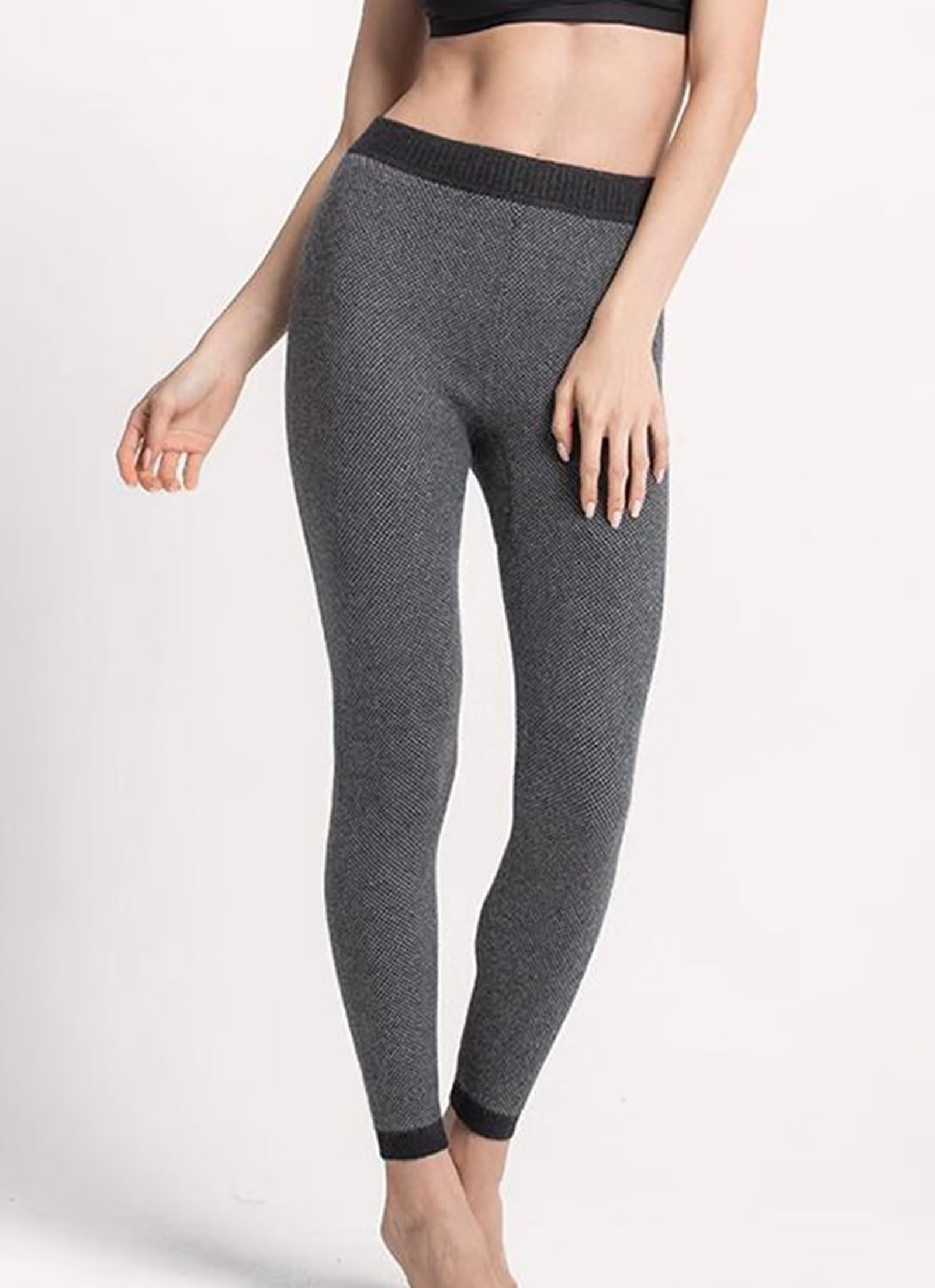 Womens Thermal Leggings 100% Cashmere Thermal Underwear Bottoms Pants Base Layer Trousers Winter Long Johns Ladies