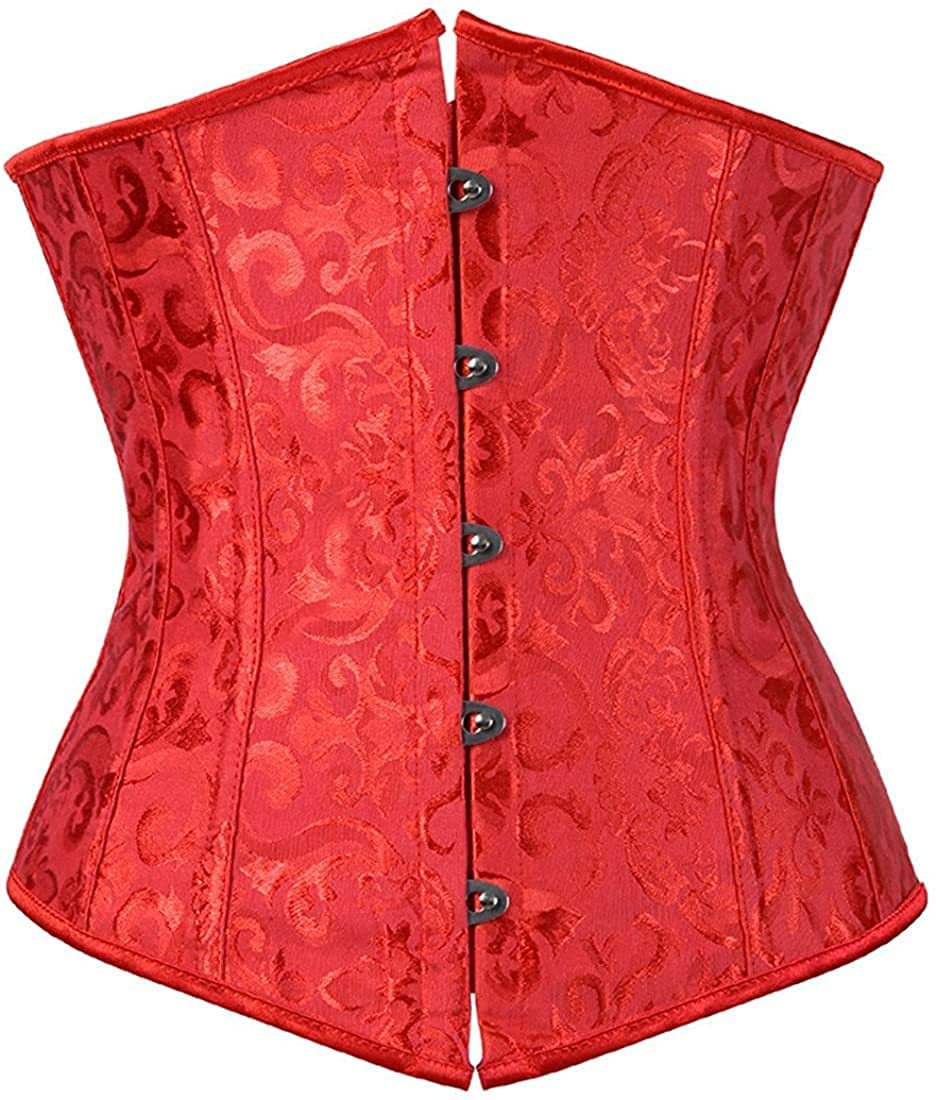 Women's Satin Lace Up Corset Underbust Wedding Corsets Top Bridal Corset Shapewear Lace Up Back Bridal Bustier Corsets Waist Trainer