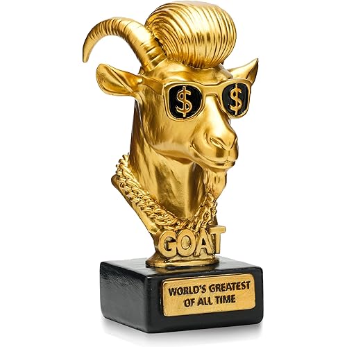 Goat Trophy Awards - Resin Fantasy Football Trophy - Football Trophy Awards and Trophies - Funny Greatest of All Time Trophy for Champion, Office MVP Gifts, Winner & Gag Gifts