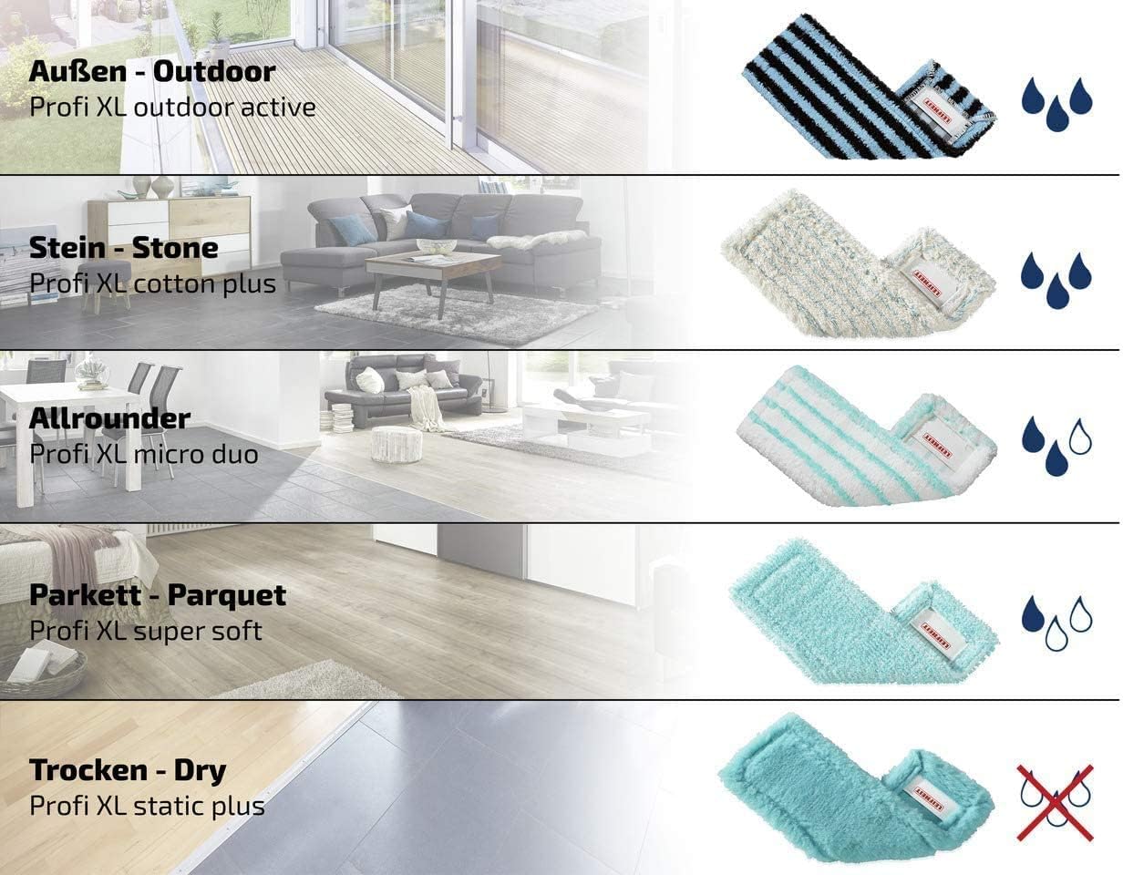 Leifheit Bodenwischer Profi XL inkl. gratis Wischbezug Micro Duo Wischsystem, türkis, One Size, 6