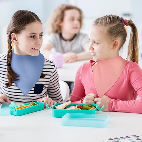 Miniatura 6 de Janmercy Paquete de 5 baberos tipo bandana para adultos, suaves, grandes, absorbentes, impermeables, para niños de 4 años en adelante, adolescentes,