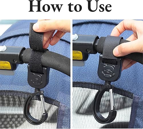 Miniatura 8 de ljhnba 2 ganchos para cochecito de bebé, ganchos multiusos para cochecito de bebé, organizador de cochecito de bebé, 2 unidades