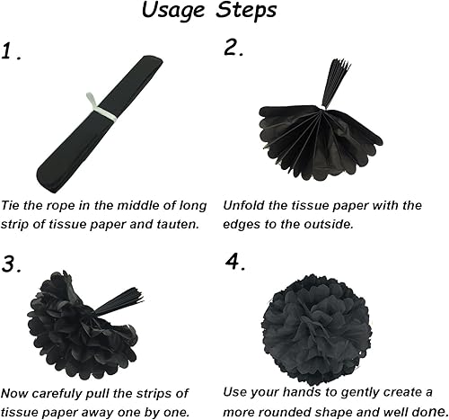 Miniatura 5 de Pompones de papel de seda, bola de flores de papel Cocodeko para fiesta de cumpleaños, boda, baby shower, despedida de soltera, decoración de