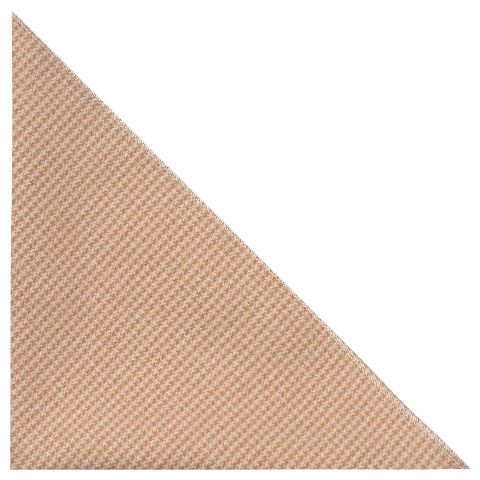 King & Priory Golden Brown Micro Dogtooth Pocket Square, Handkerchief, Tweed