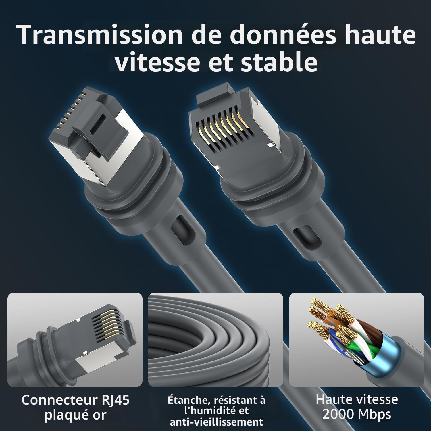 Starlink Gen 3 Cable 50m,High-Speed Star Link Rectangular Satellite V3 Replacement Extension Cable,Durable Ethernet Cord,Weatherproof,High temperature resistance,Indoor/Outdoor Use