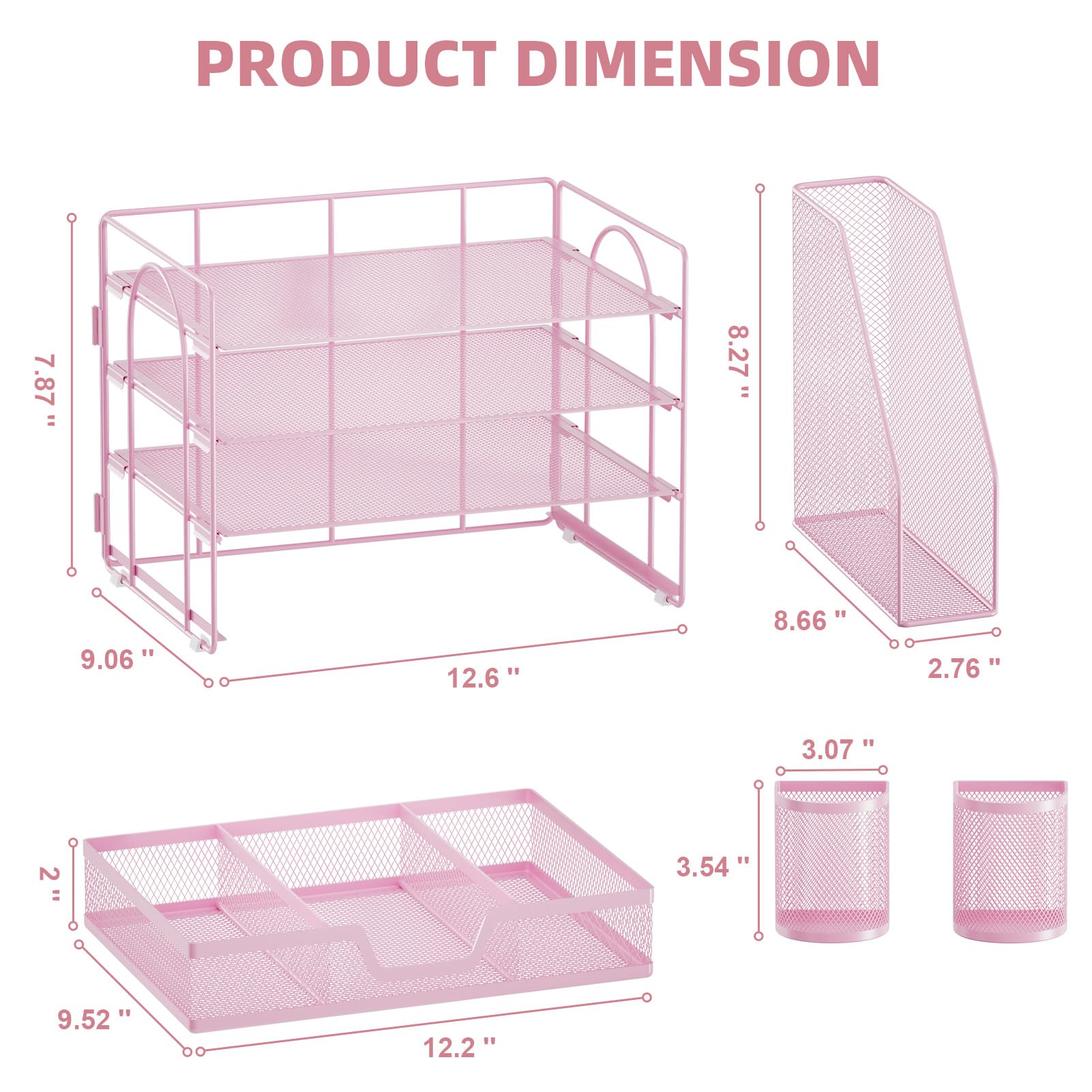 Marbrasse Organizer da scrivania e accessori, organizer per lettere a 4 livelli con porta documenti, accessori da scrivania e spazio di lavoro, organizer da scrivania con cassetto e 2 portapenne, per