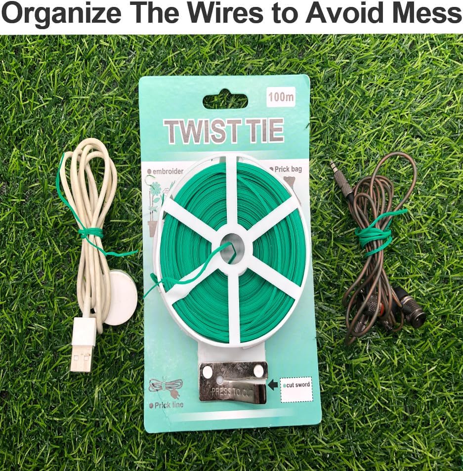 Miniatura 4 de (2 carretes) lazos torcidos  Recubierto multiusos resistente con cortador, otal 656 pies 656.2 ft de amarre para plantas de jardín, lazos de apoyo