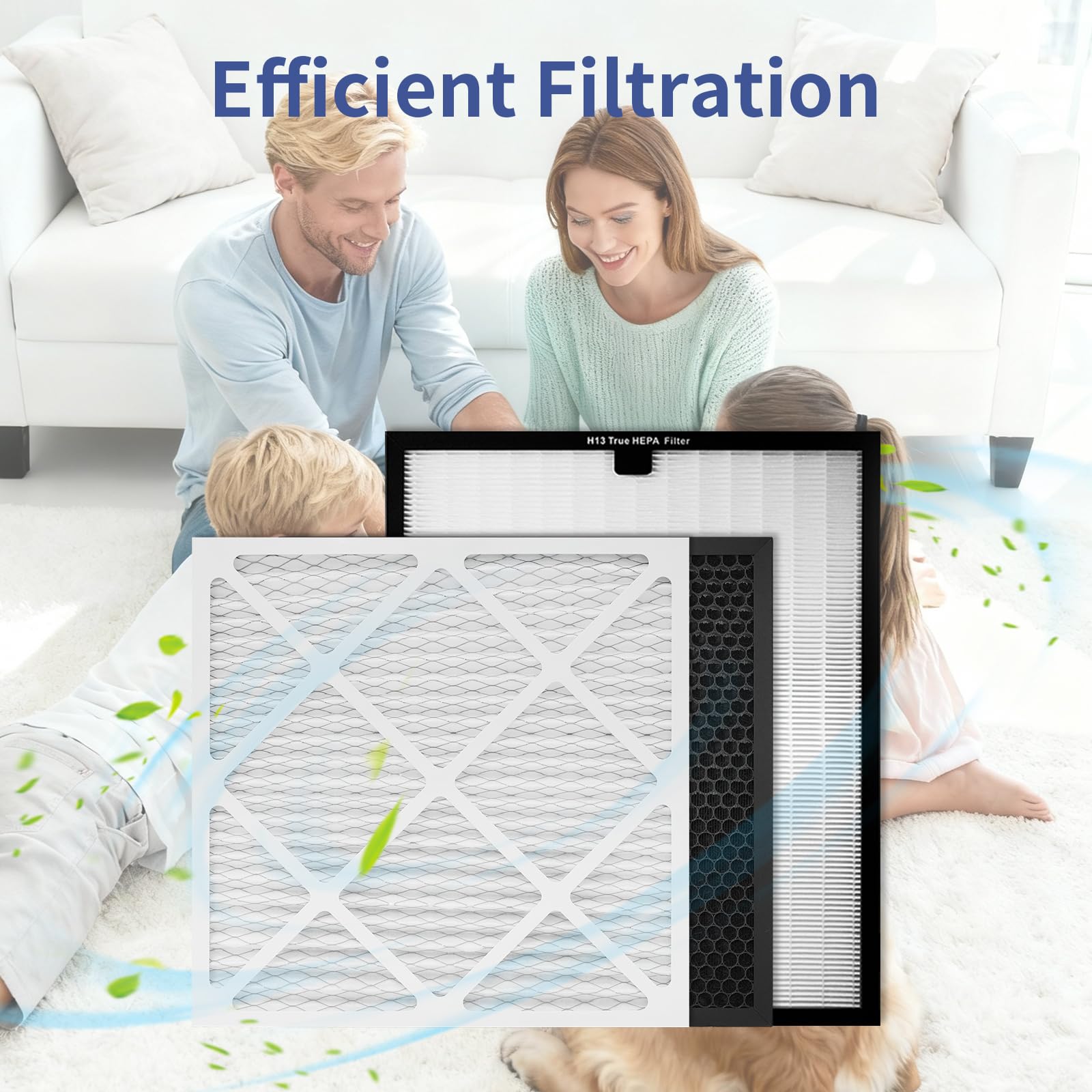 Juego de filtros de repuesto HEPA 550/carbón activado/MERV-13 compatible con depuradores y purificadores de aire comerciales (paquete de 6)
