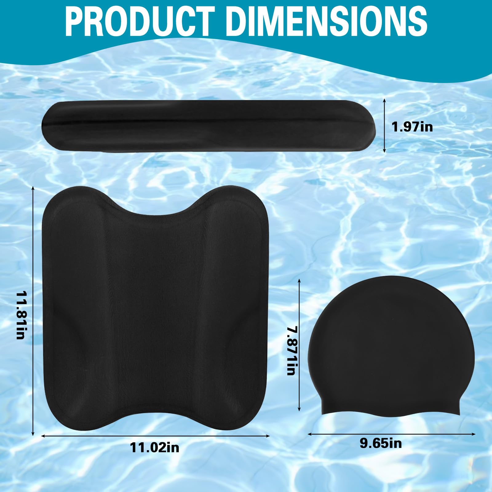 Pull Kick Schwimmbrett, 2-in-1 Pullkick/Schwimmbrett Schwimmhilfe zur Optimierung der Technik und Wasserlage beim Schwimmtraining, Pullbuoy Schwimmen Zubehör für Kinder & Erwachsene, Enthält Badekappe