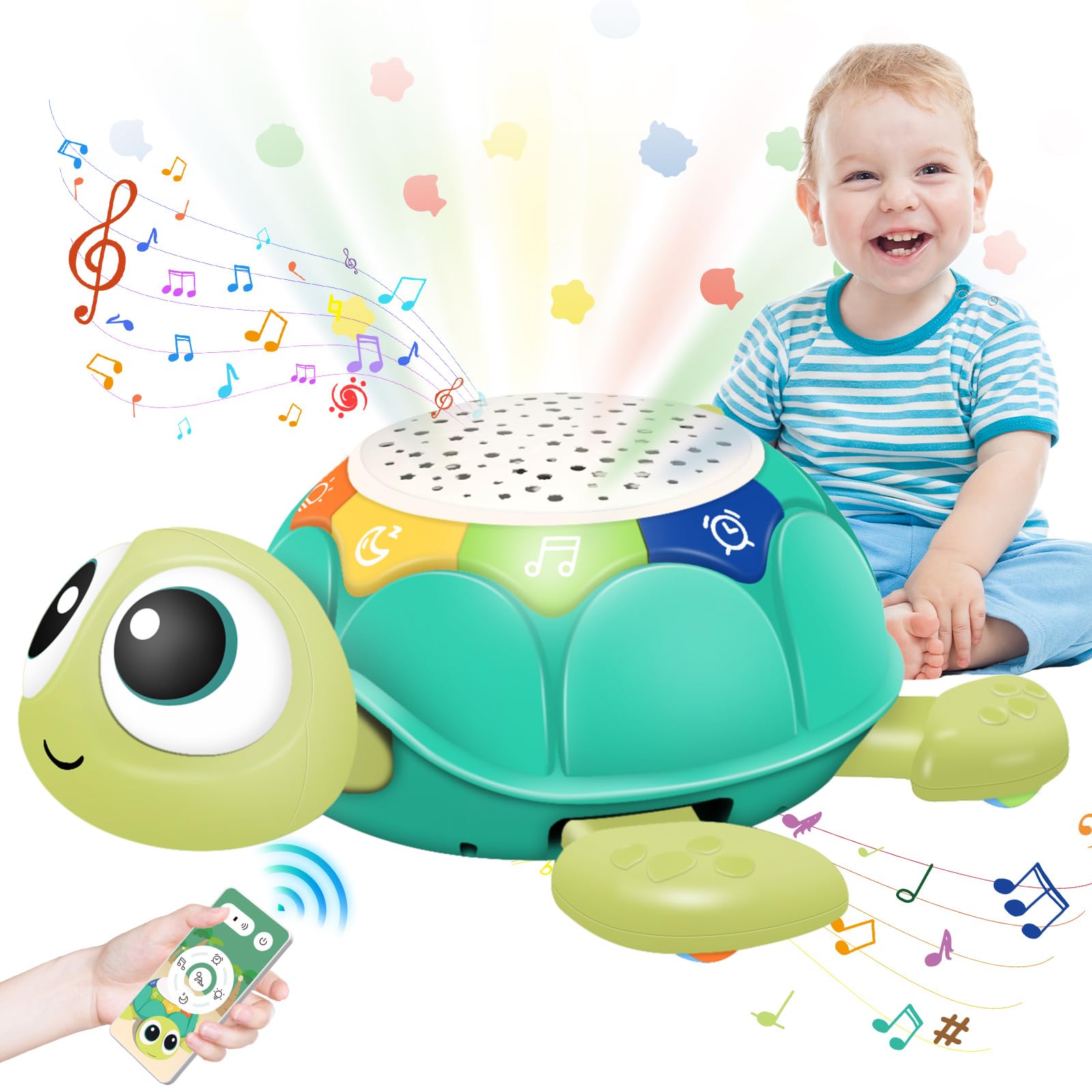 Aragallant Gioco per Gattonare Neonato, Giocattolo Gattonare, Ggiochi per Gattonare Neonato con Musica e Proiettore di Stelle, Gioco Musicale Regali di Compleanno e di Natale per Neonato