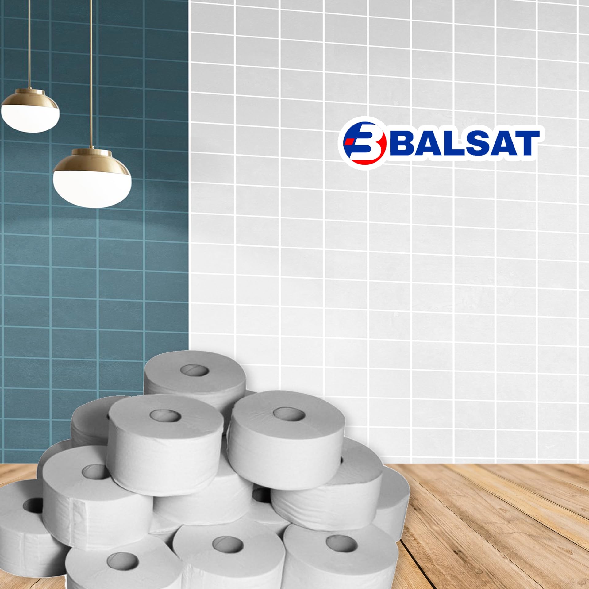 BALSAT | 18 Bobinas De Higiénico | Industrial Resistente Doble Hoja | Rollo Industrial130m | Baño | Ideal en Dispensador.