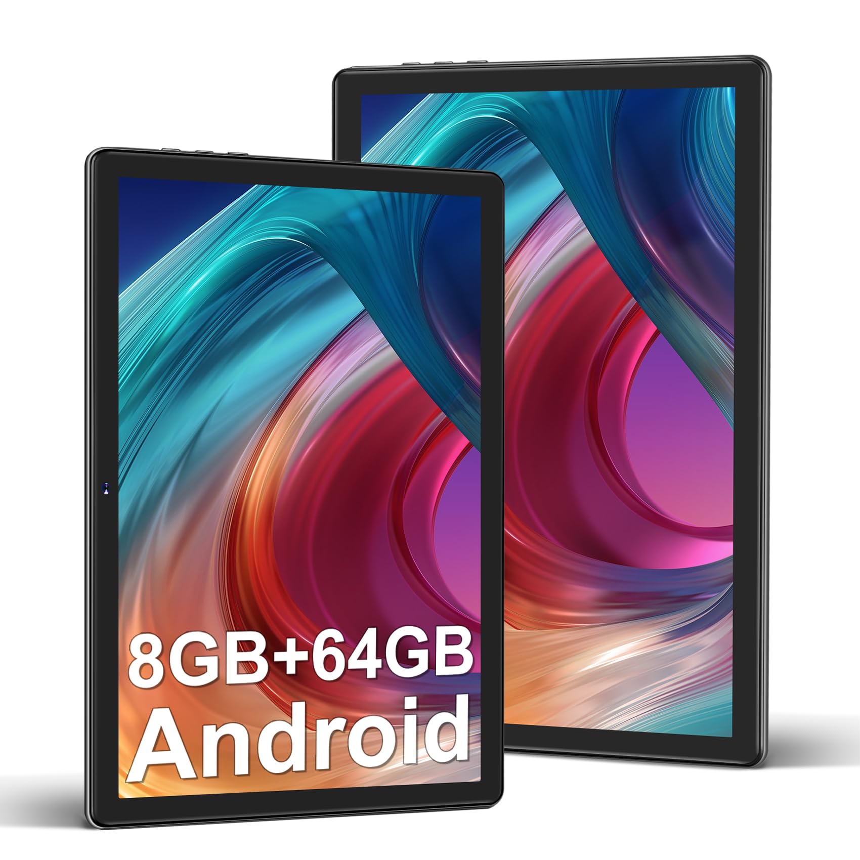 DMOAO Tablet 10 Pollici Android 12 con 5G Wi-Fi, HD Tablet con 8 GB RAM + 64 GB ROM (Espandibile fino a 1 TB), GPS, 8 Cores 2.0 GHz, Bluetooth 5.0, 1280 * 800 IPS, USB-C, 6000 mAh, Nero