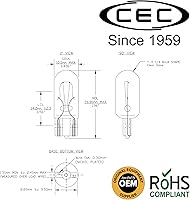 Vista 2 de CEC Industries 193 Light Bulb, 14V, 4.62W, T3.25 Shape (10-Pack)