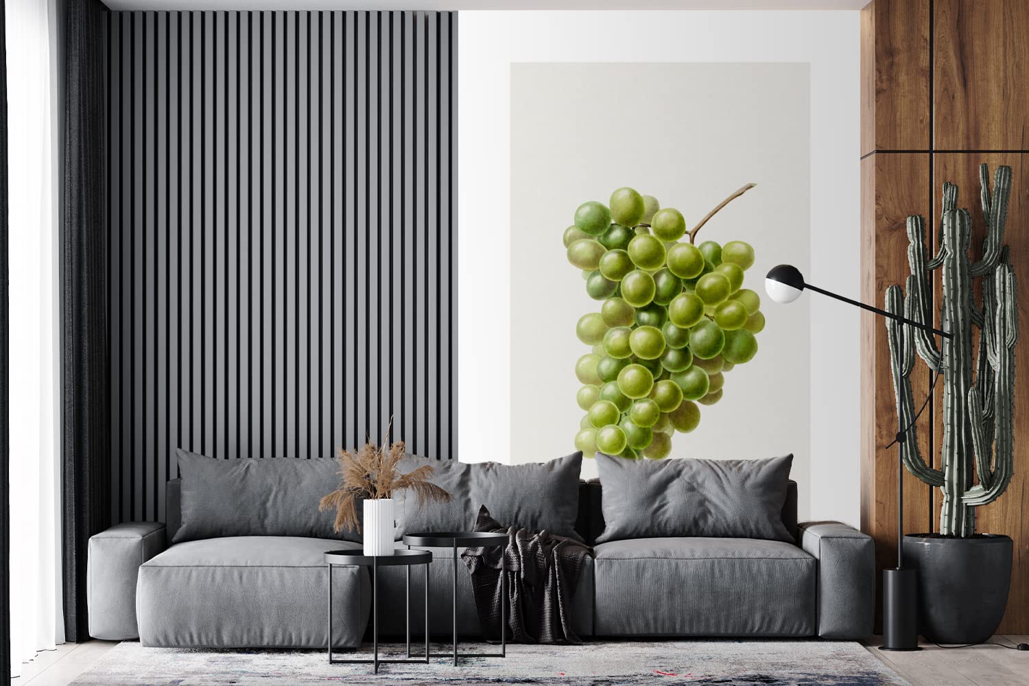 Selbstklebend Tapete Wandpapier Wandaufkleber Fototapete Tapeten Wanddeko 195x300 cm Lebensmittel - Weintrauben - Traube