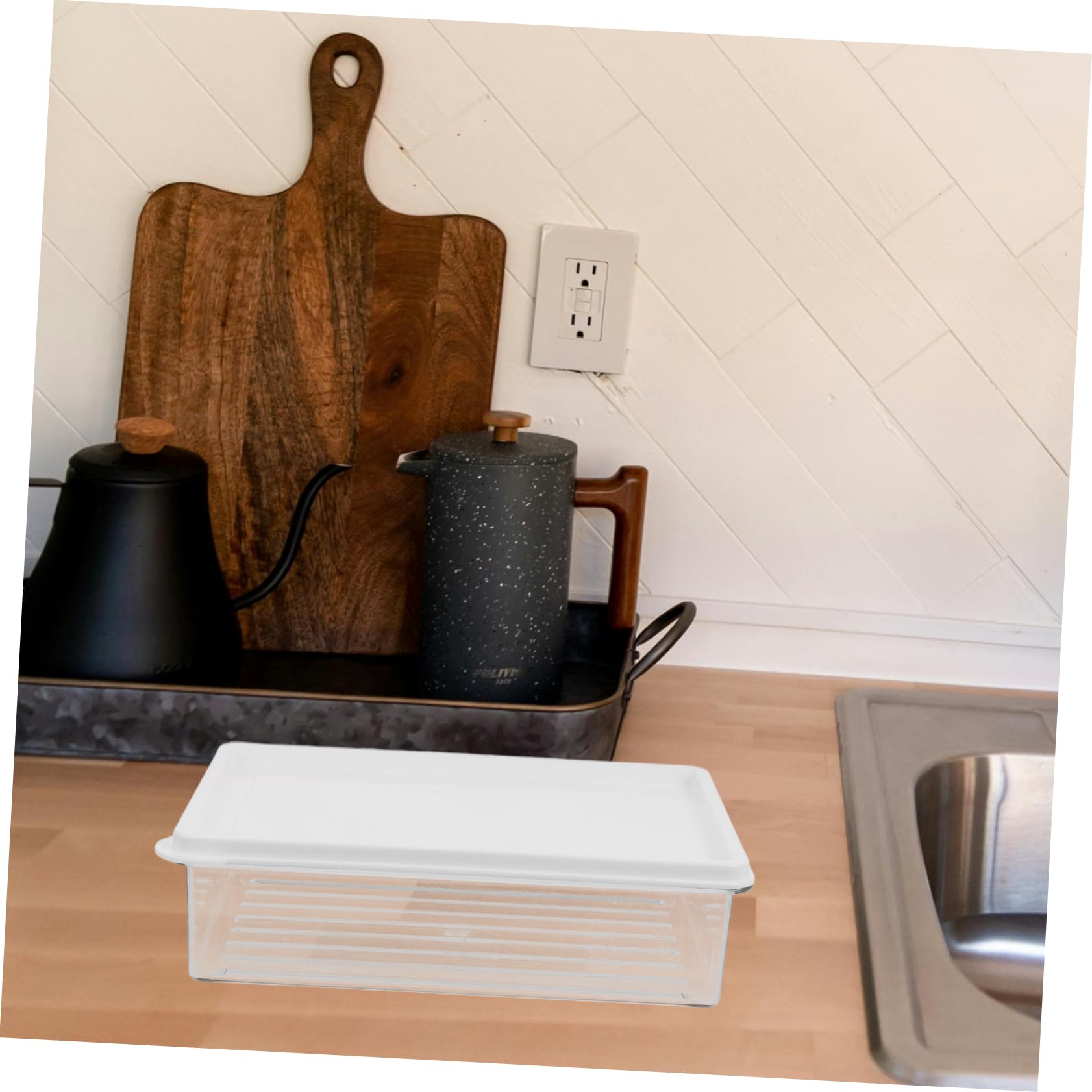 PRETYZOOM 4piezas Contenedor Transparente Para Refrigerador Caja Almacenaje Tapa Práctica Para Alimentos Frescos y Congelados