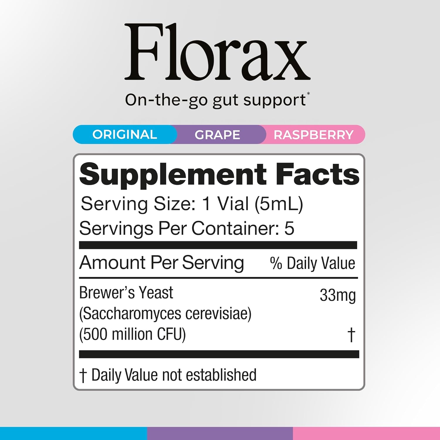 Florax - Liquid Probiotic - On-The-Go Gut Support for Women, Men, and Children - Flavor Bundle - 3 Boxes with 5 vials Each