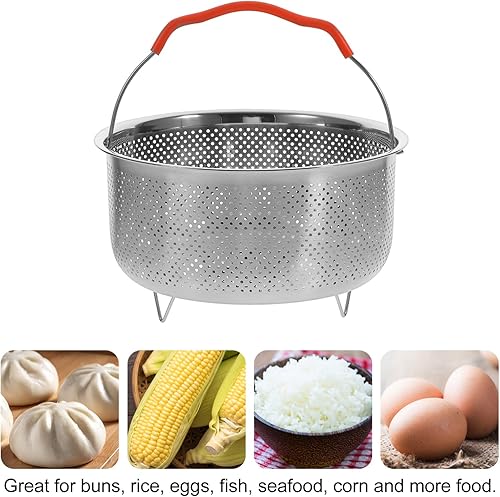 Miniatura 3 de Hemoton Olla de vapor olla de vapor tamal olla de vapor olla eléctrica vaporera olla arrocera vaporera cesta de vapor de metal soporte para cocinar