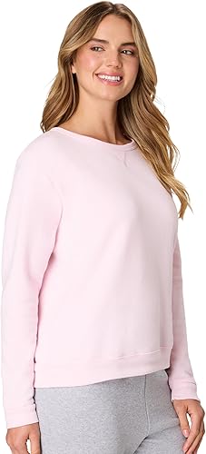 Miniatura 2 de Hanes Sudadera de cuello redondo para mujer, sudadera de forro polar Ecosmart con muesca en V, sudadera para mujer