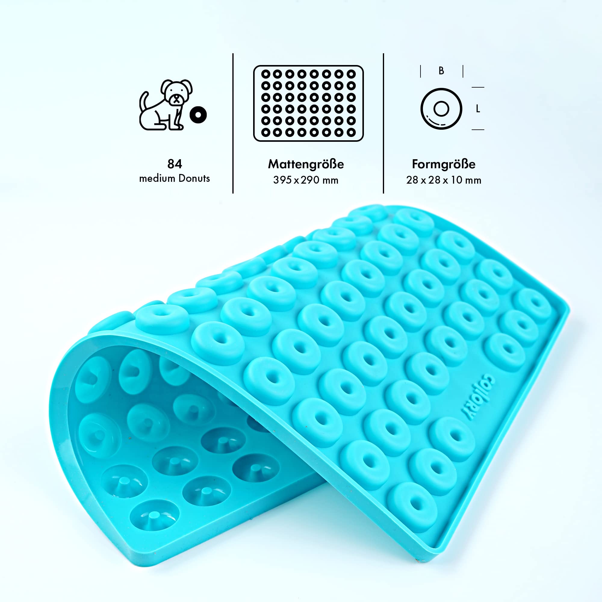 Collory Bakmat, hondenkoekjes voor middelgrote (2,6 cm) hartvorm, lekkernijen, siliconen bakvorm, bonbonvorm, chocoladevorm, hittebestendig, geschikt voor levensmiddelen en BPA-vrij
