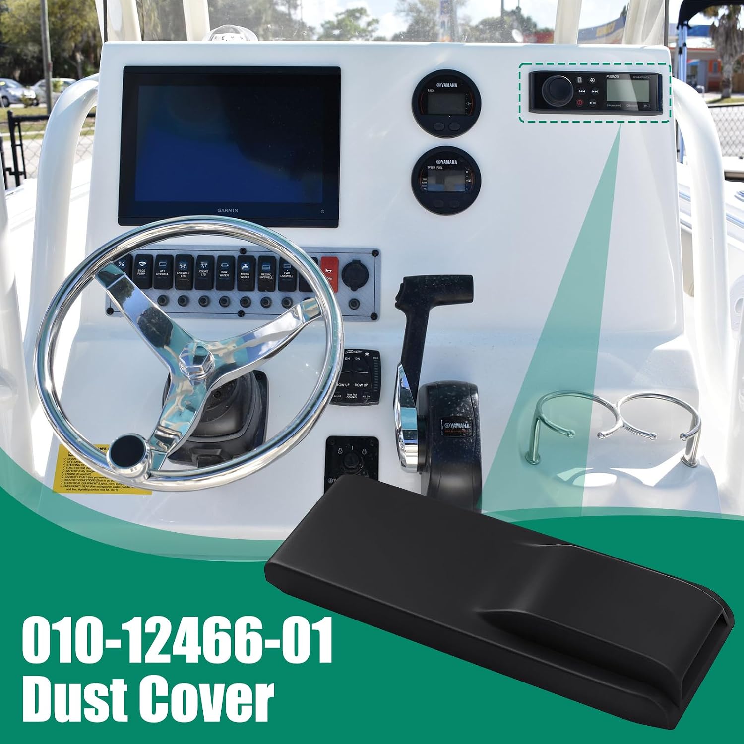 Dust Cover for MS-RA70CV Radio, Marine Stereo Radio-Cover for MS-RA70 Black 010-12466-01