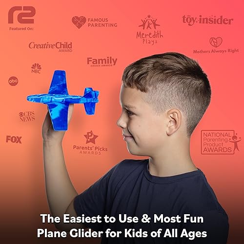 Miniatura 2 de Avión de Juguete Aviones de Espuma para Niños - Mejores Rellenos de Calcetín para Niños y Niñas - Aviones de Fácil Lanzamiento - Idea de Regalo Azul