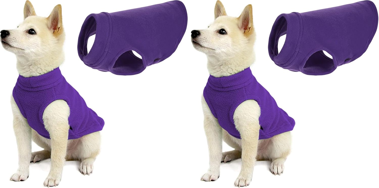 Gooby Stretch Fleece Vest Dog Sweater - Violet, X-Small - Warm Pullover Fleece Dog Jacket - Winter Dog Clothes for Small Dogs Boy or Girl - Dog Sweaters for Small Dogs to Dog Sweaters for Large Dogs