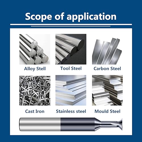 Miniatura 5 de NUSHKI Broca de fresado de cola de milano de 60 grados, fresadora de ranura en T, fresadora de carburo de tungsteno, D6x60x3x8x50