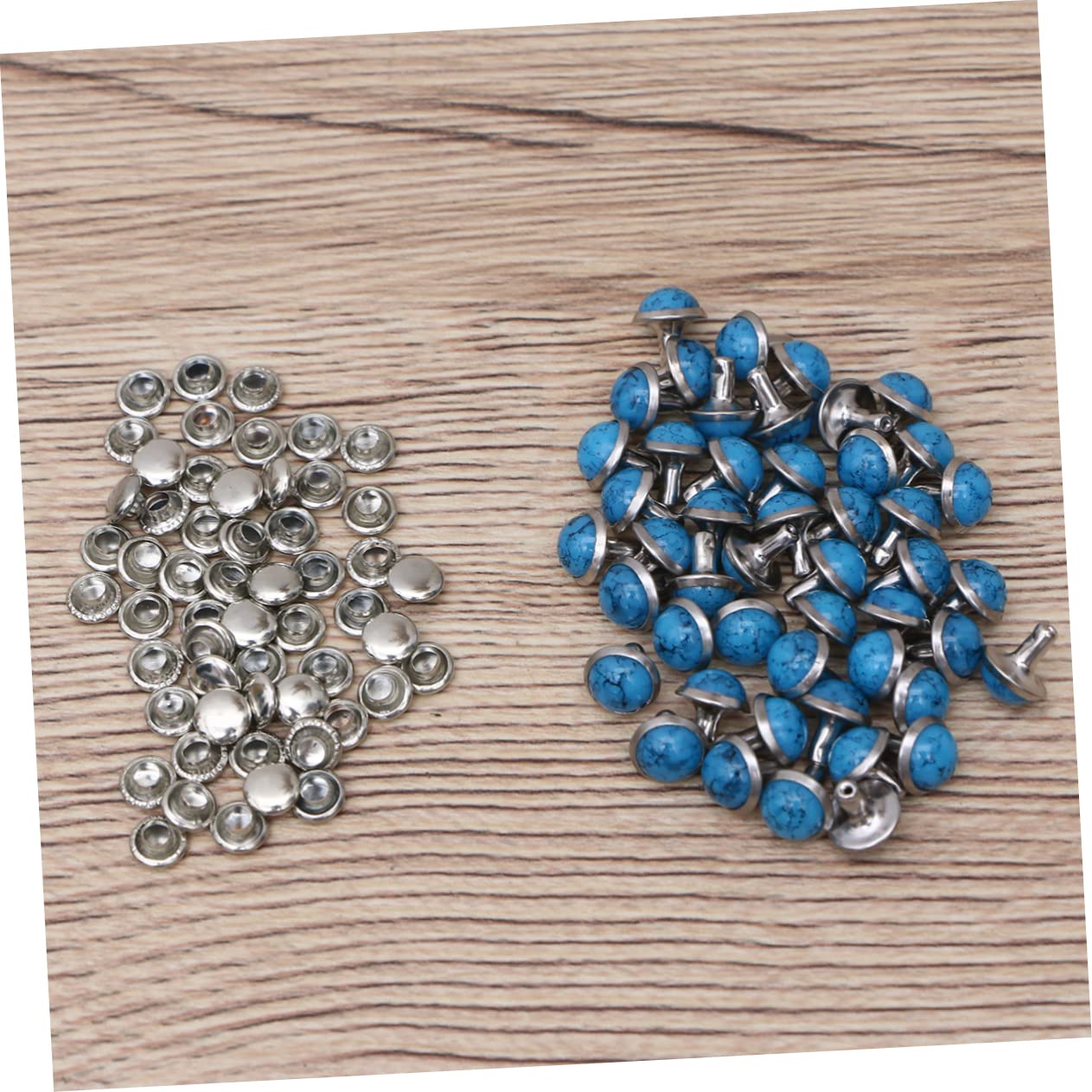 NUOBESTY 300 Piezas Turquesa Remache Accesorios Cierres A Presión Coser Broches Para Contenedores De Accesorios De Bricolaje Puntos Tachuelas Accidente Cinturón Punk Zapato Bolsa