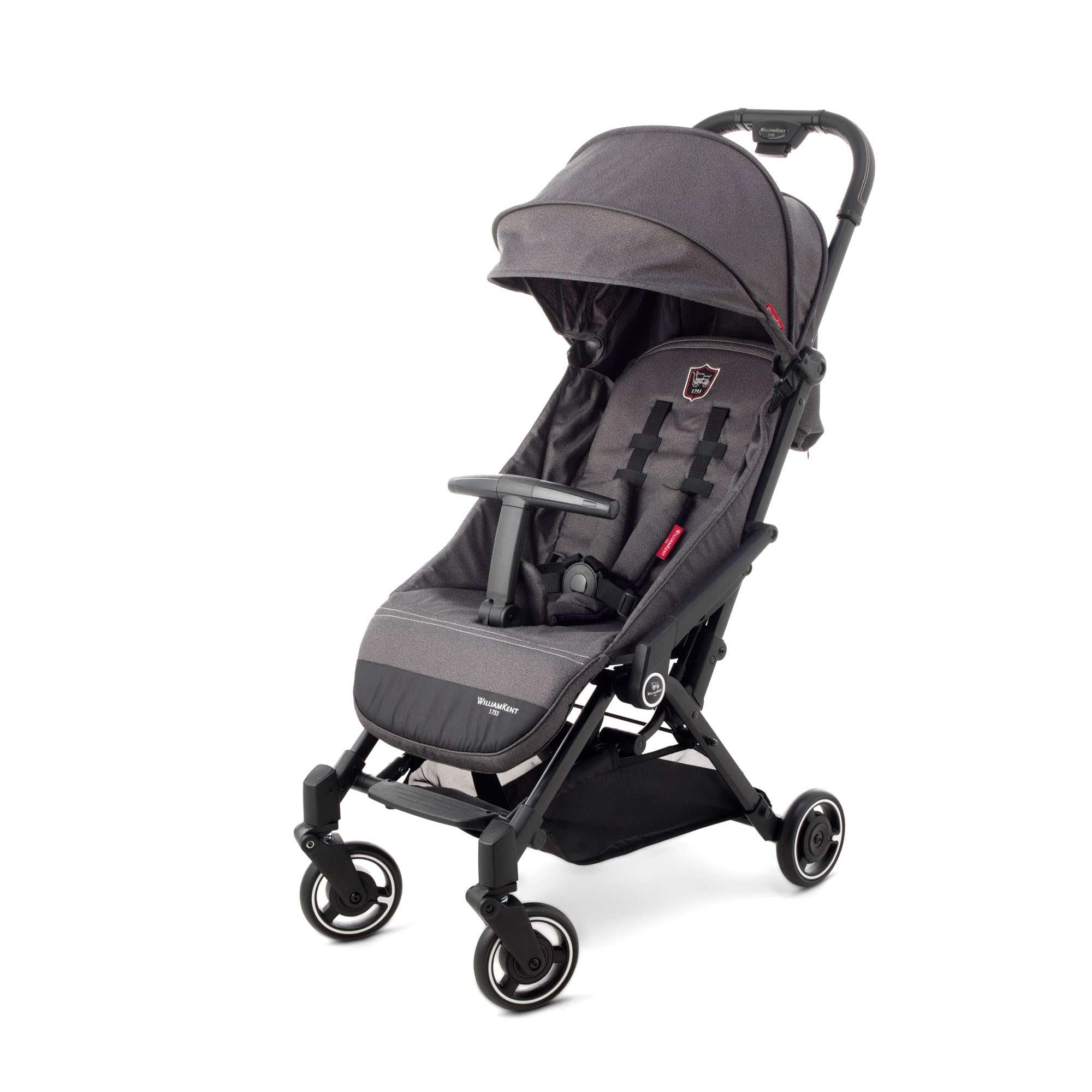 WILLIAM KENT 1733 Poussette canne Aquila Plus | dès 6 mois et jusqu'à 22kg | poussette bébé compacte et légère | dossier multipositions | pliage une main format bagage cabine | canopy XXL