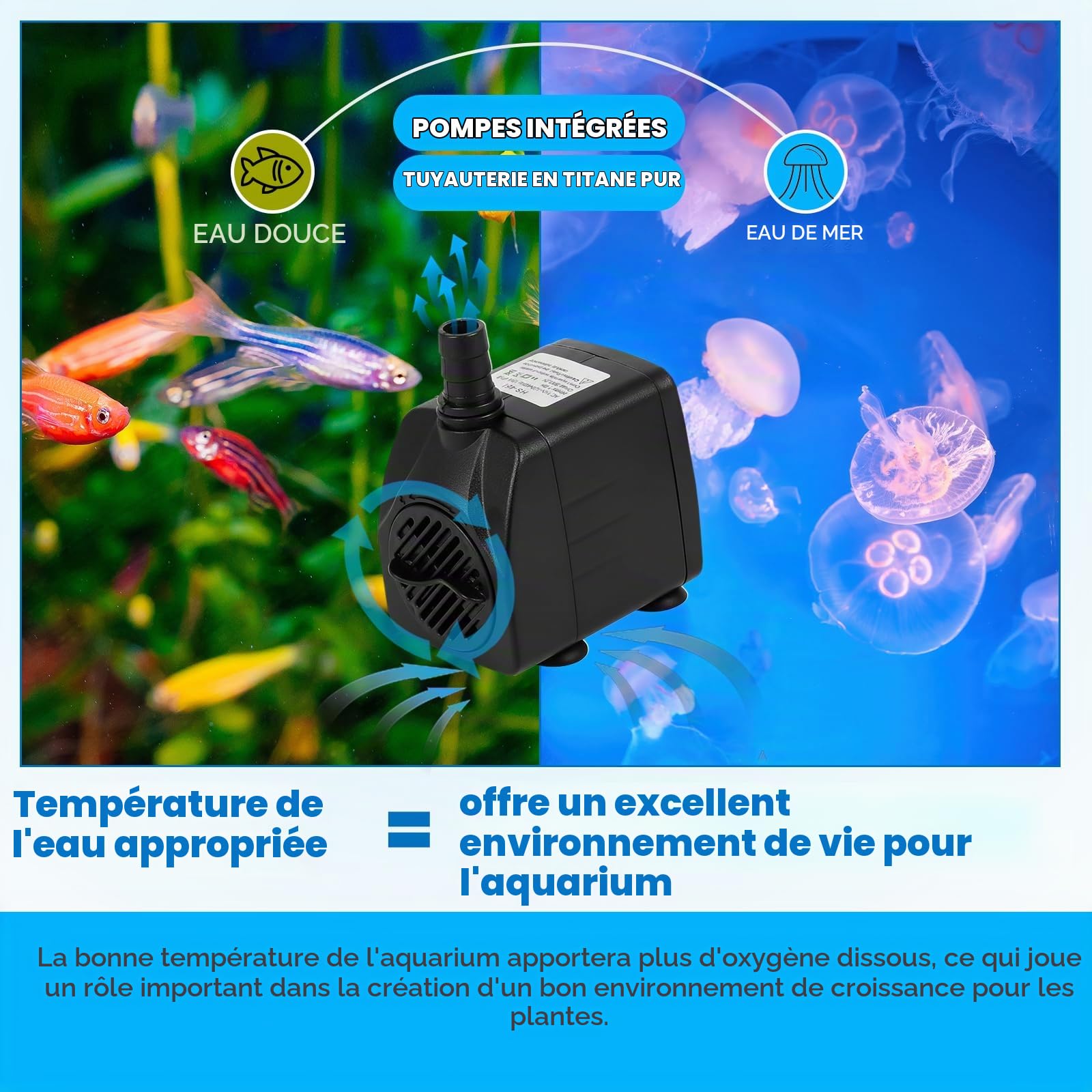 Refroidisseur d'eau D'aquarium 160L,Groupe Froid Aquarium Refroidisseur d'eau pour Groupe Froid Aquarium Aquarium Refroidisseur pour l'hydroponie Mauvaises Corail Méduses Crevettes Cristal