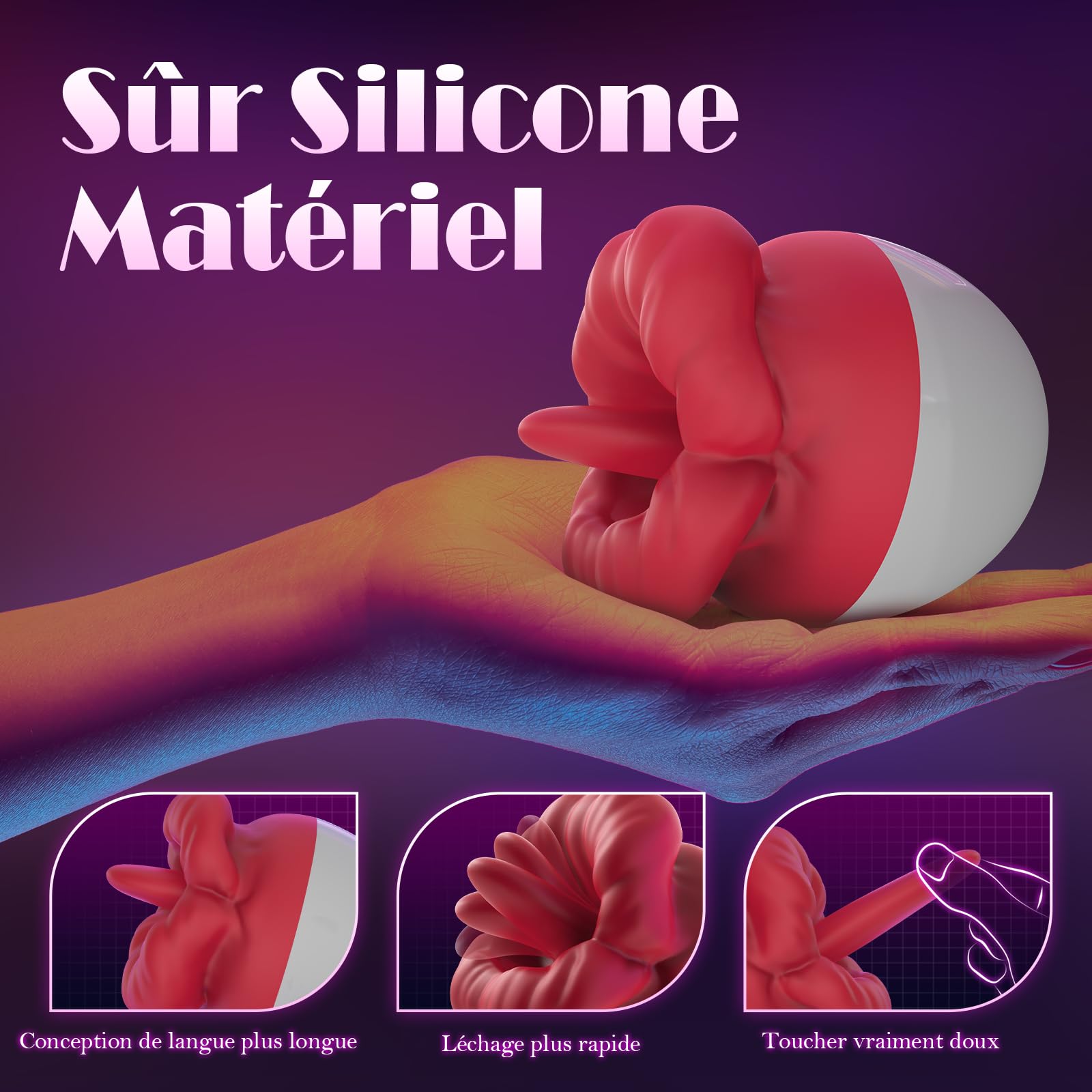 Vibratore Lingua per Donna Sex Toys con 10 Modalità di Vibrazion, Vibratoreper Donna Professionale per Punto G Squirting, Succhia Clitoride per Donna Vibratori Sex Toys per Donna Coppie