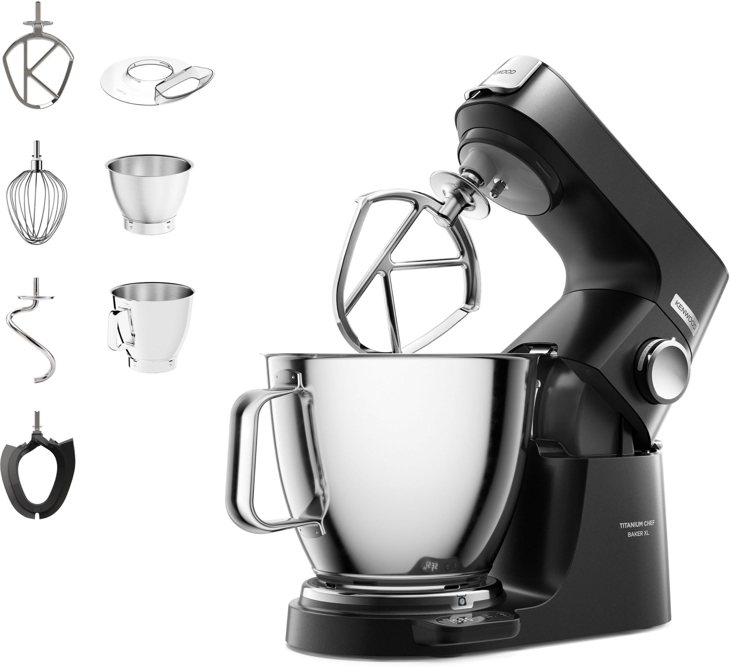 Kenwood Titanium Chef Baker XL - 2 Schalen, 7 Liter & 5 Liter, 1200 W, Schwarz