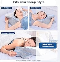 Vista 3 de Almohada cervical para el cuello – Almohada de espuma viscoelástica para aliviar el dolor de dormir, almohadas ergonómicas de contorno para dormir