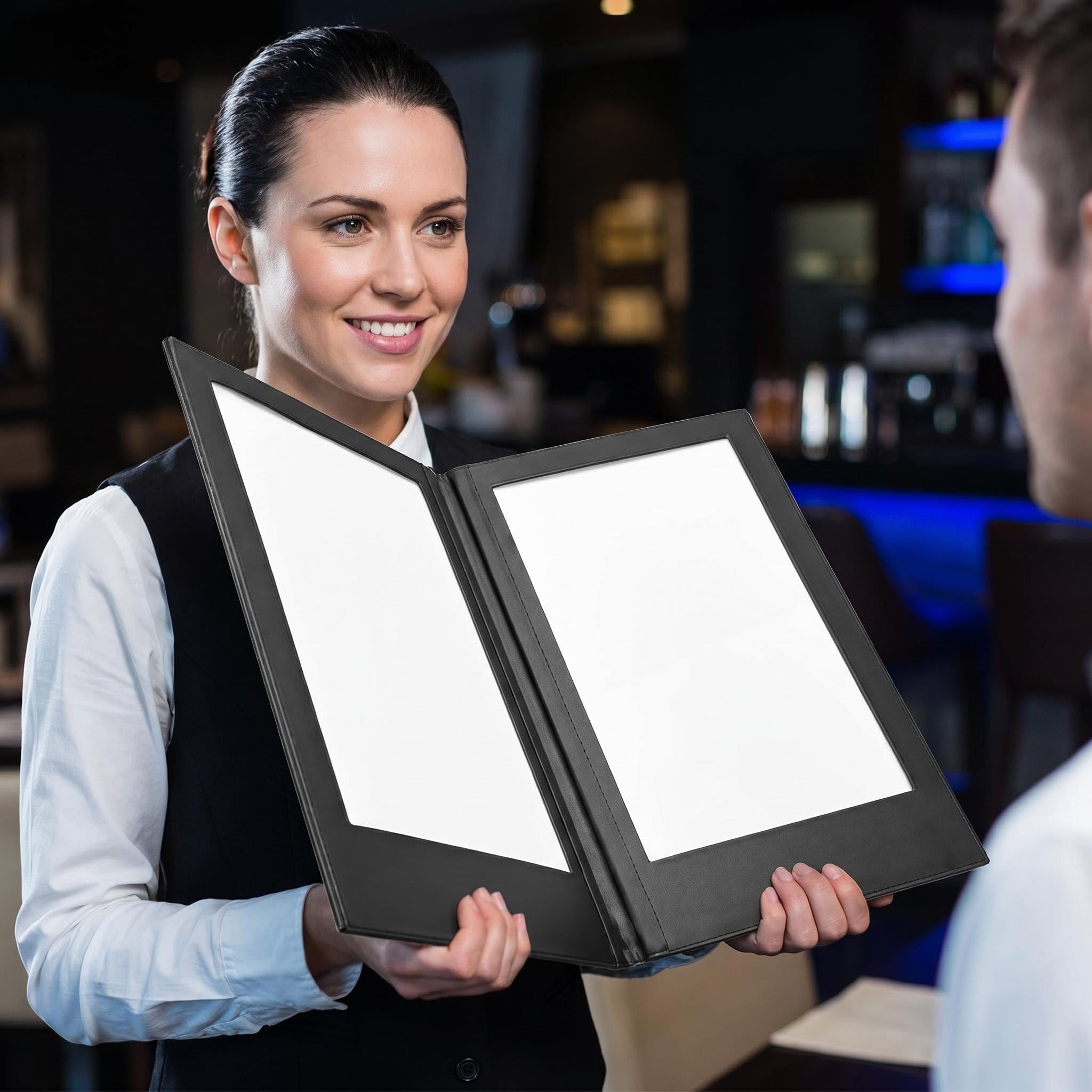 Portamenú Retroiluminada, Pantalla De Menú Iluminada Recargable Con 2 Páginas, LED De Alto Brillo, Materiales De Primera Calidad, Fácil De Limpiar Para Bares, Clubes Nocturnos, Restaurantes