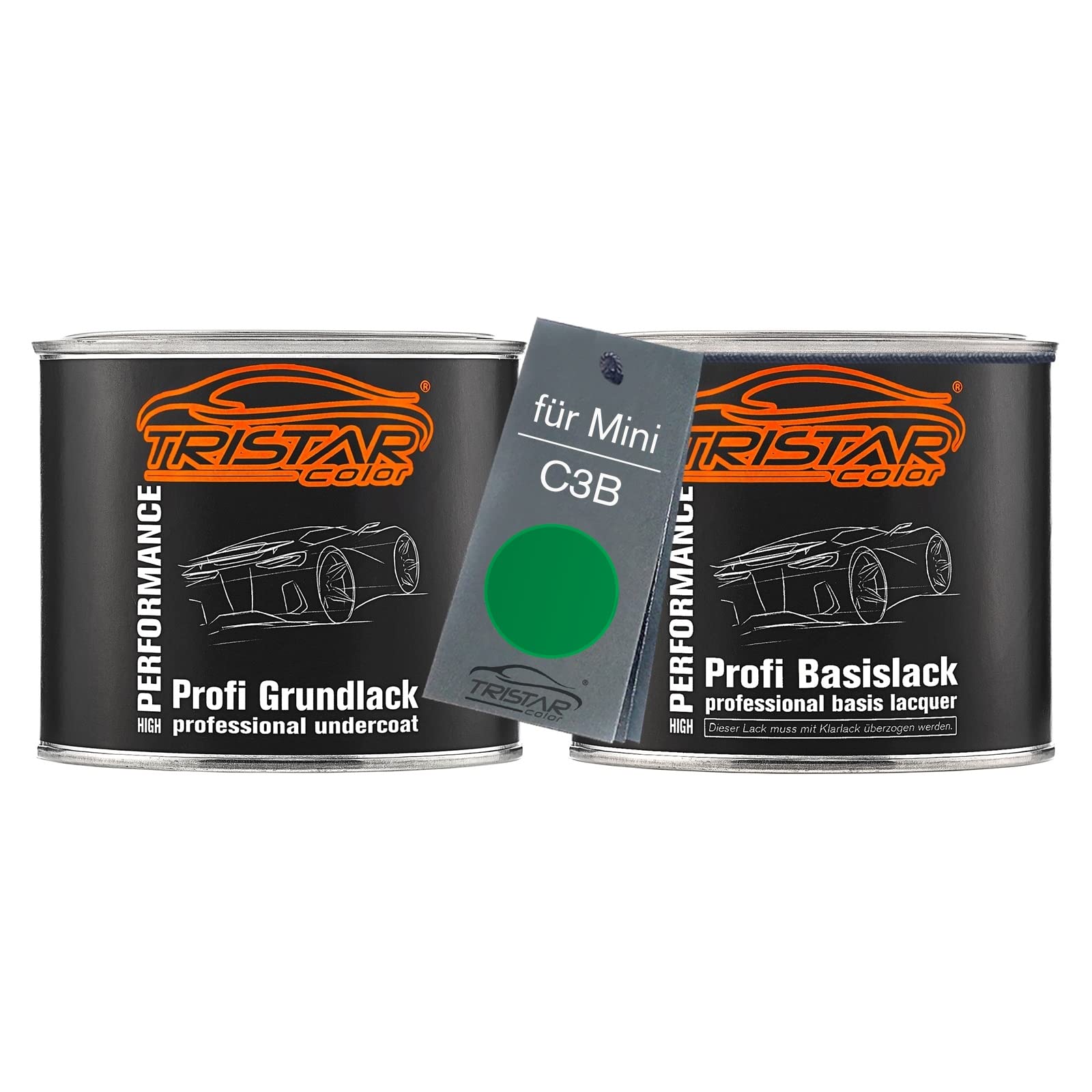 TRISTARcolor Car paint Set can ready for spraying for Mini C3B British Racing Green IV Perl primer + base coat 1.0l