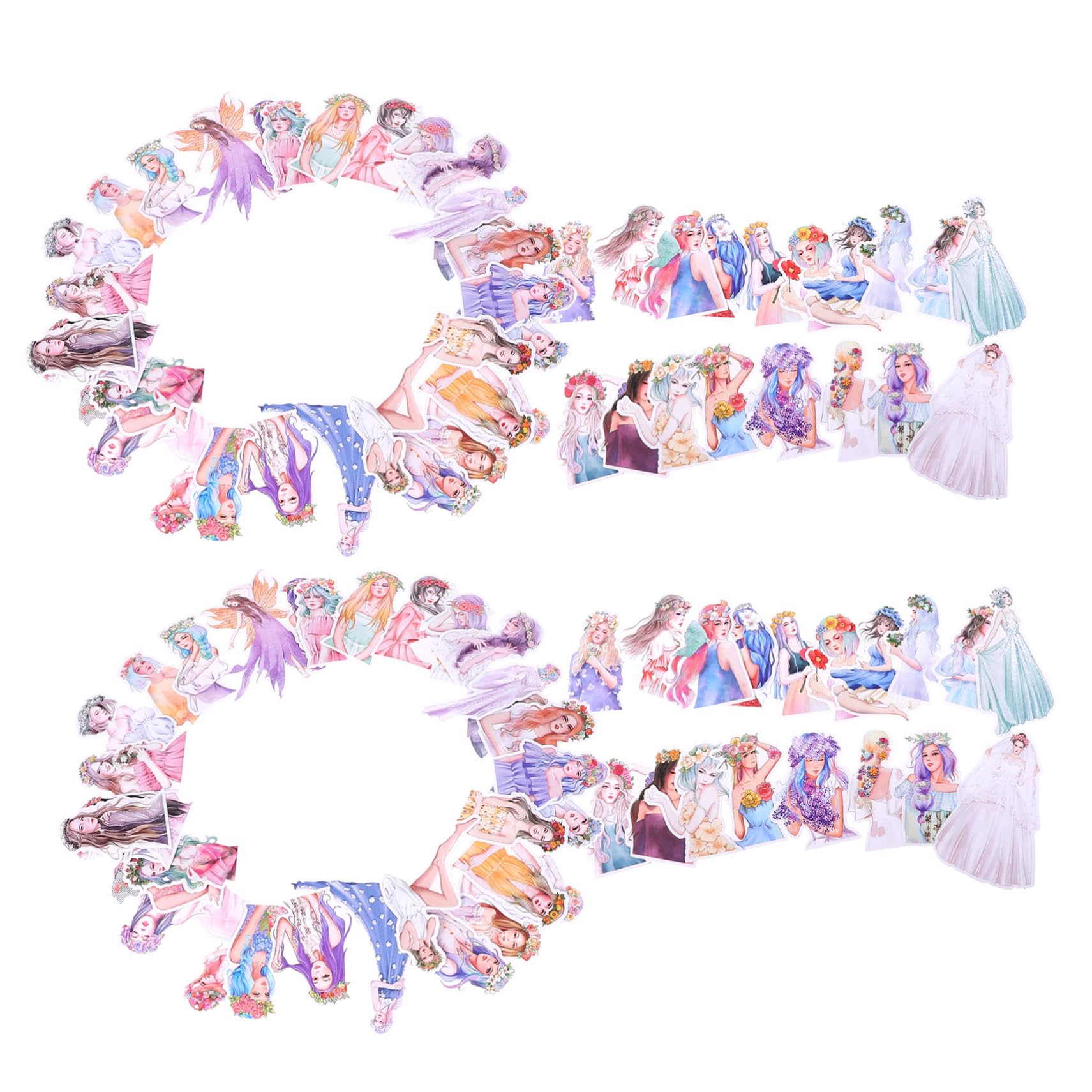 TEHAUX 4 Set Adesivi Fai Da Te Conto Mano Figurine Dell'album Botanico Adesivi Scrapbooking Adesivi Per Scrapbooking Forniture Per Il Diario Adesivi Planner Estetici Carta 100 Pezzi * 4