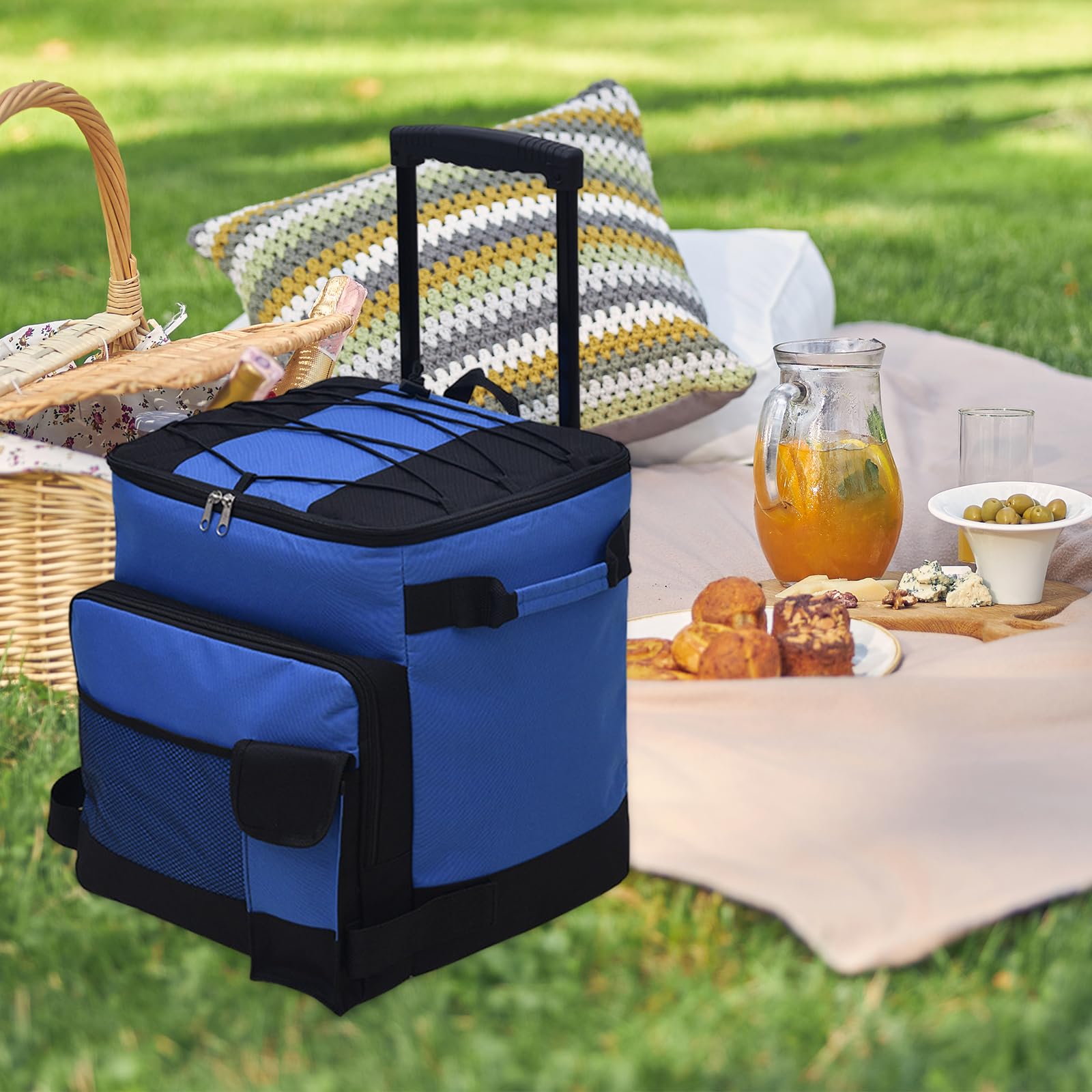 predolo Borsa Frigo con Ruote Oxford 600D, Grande capacità, Isolata Pieghevole per Picnic Campeggio Viaggi