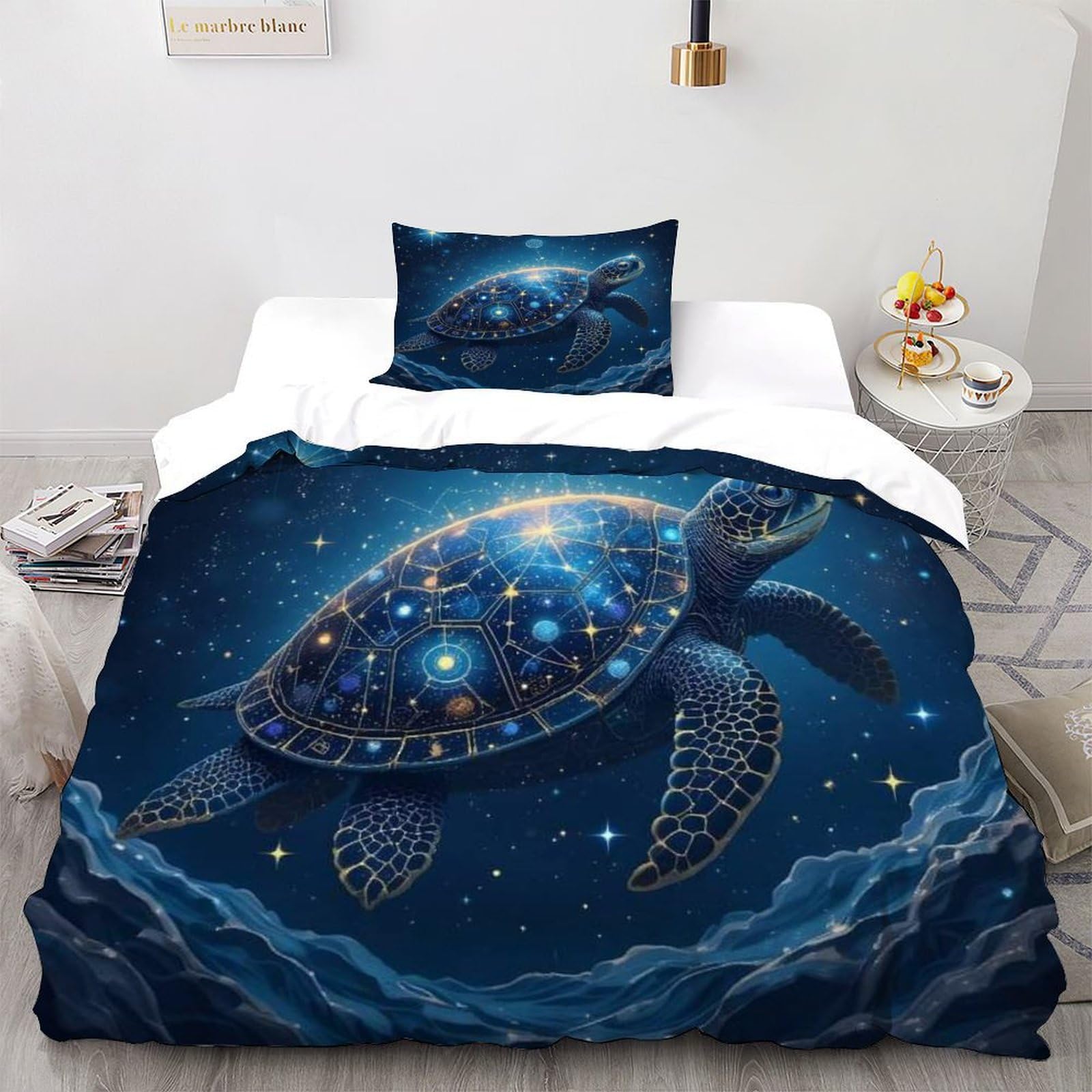 Housse de couette tortue motifs animaux marins pour des nuits douces