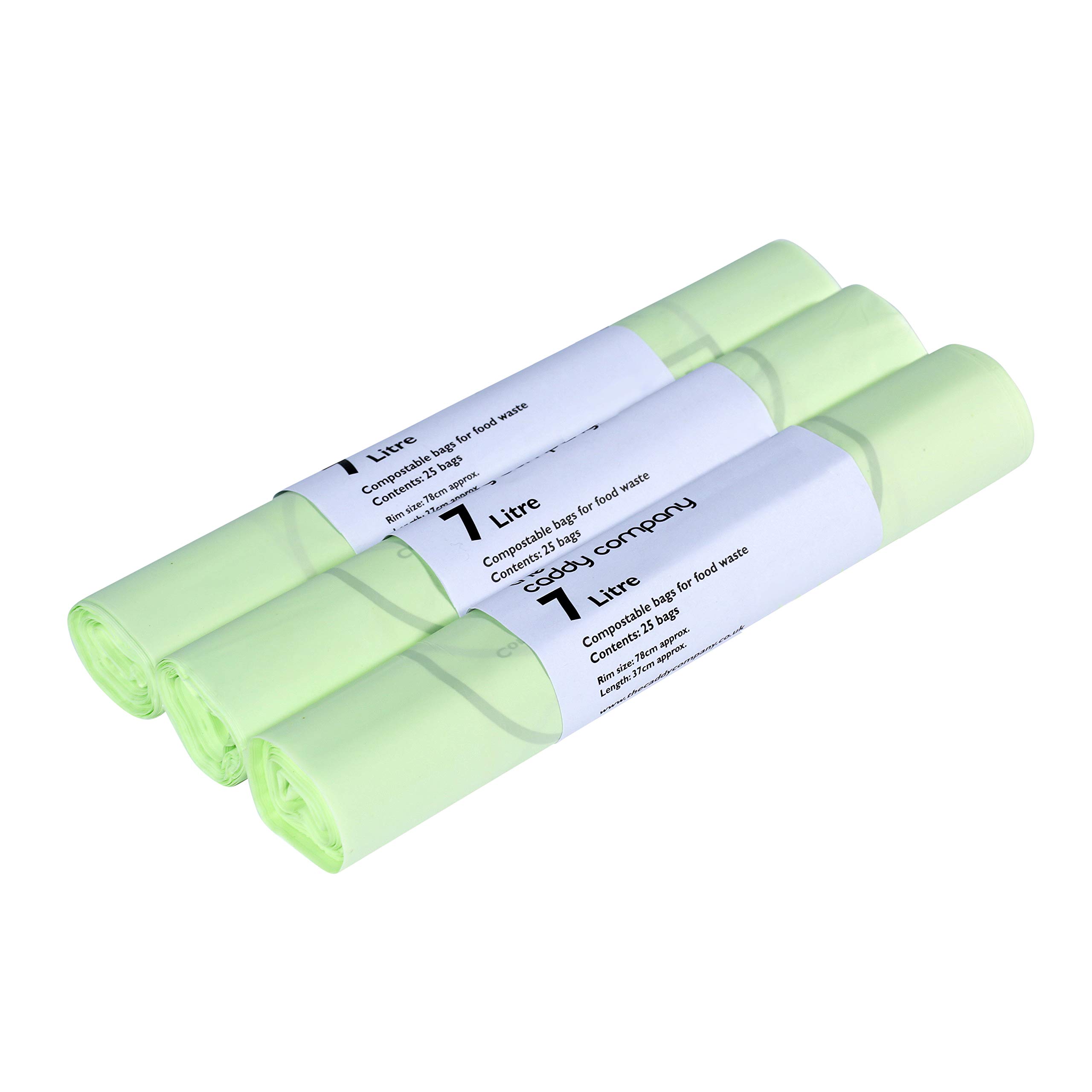 The Caddy Company Green 7 Litre Compostable Bin Liners With 75 Bags