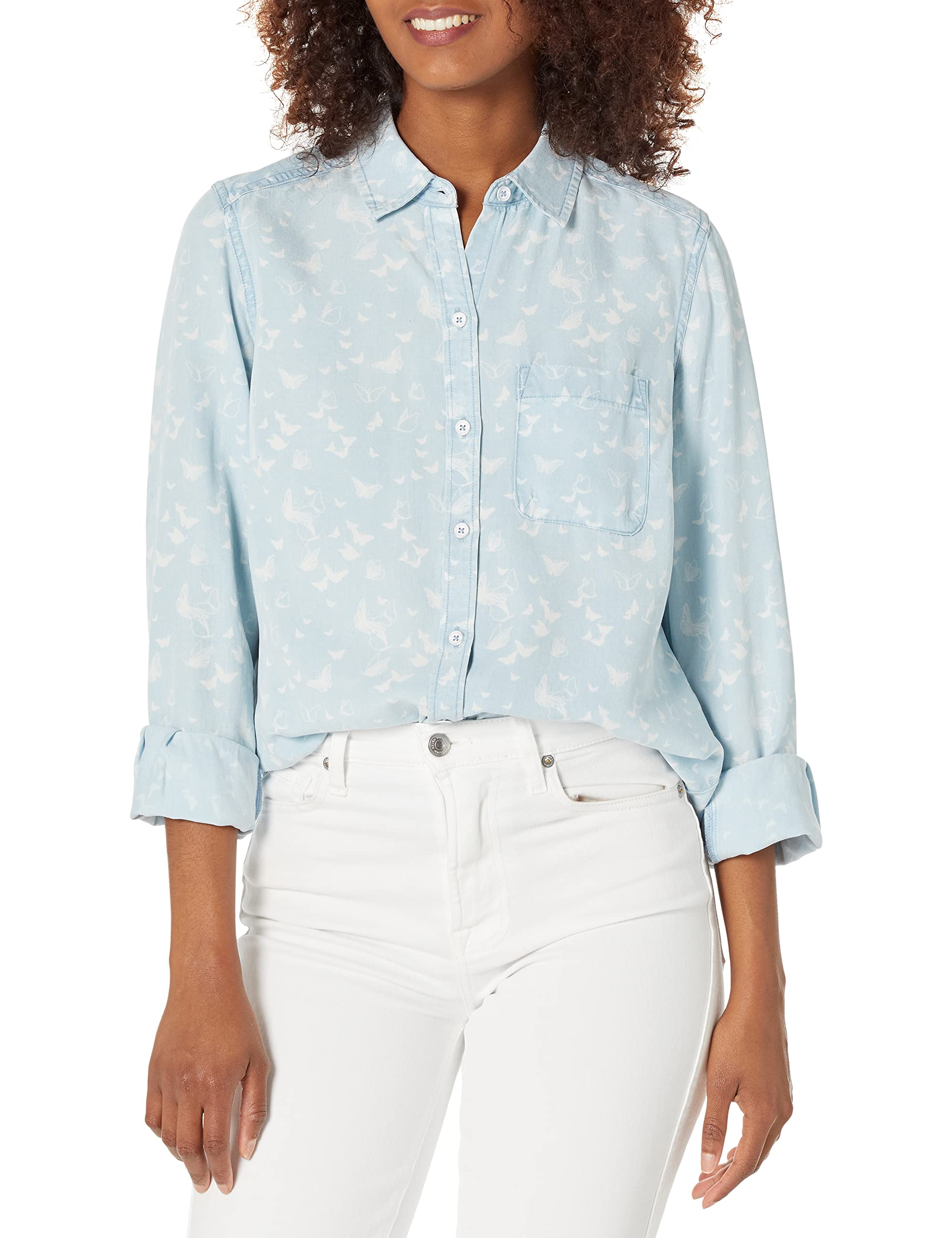 FoxcroftWomen's Haven 3/4 Sleeve Butterfly Tencel Blouse