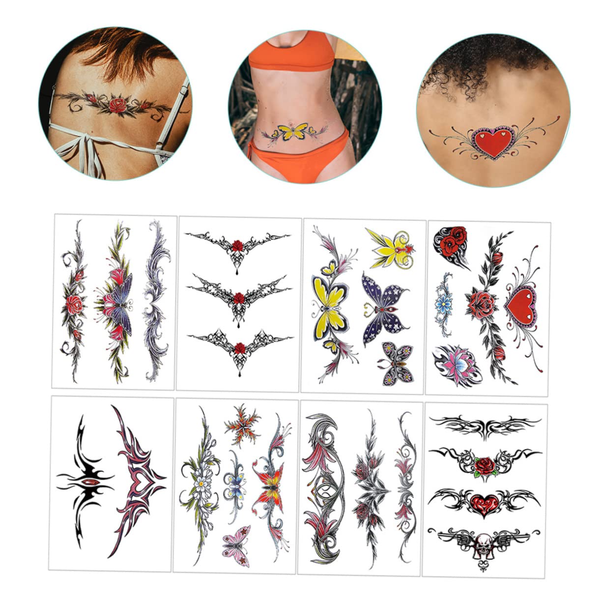 40hojas Tatuajes Temporales Realistas Para Adultos Pack De Pegatinas De y Flores Para Fiestas Playa y Eventos Fácil De Aplicar y Remover