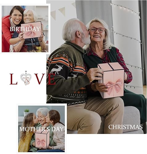 Miniatura 10 de IDFALKFD El juego de regalos de rosa preservada incluye collar con diseño de corazón y señora, regalos de agradecimiento para el día del profesor de