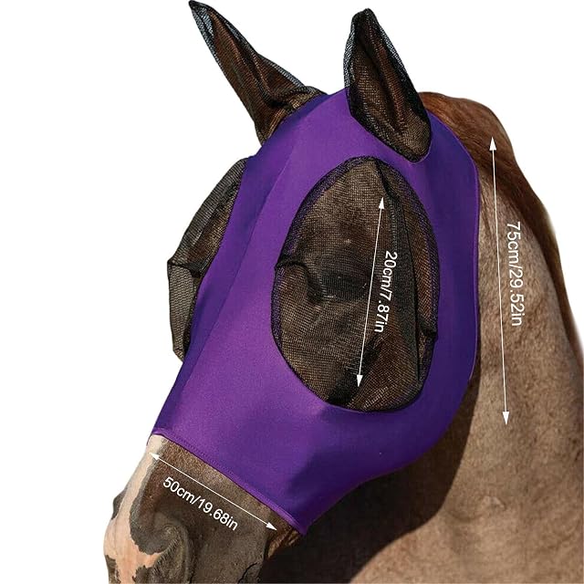 Foto 4 de 8 de Huasean Mascarilla para Moscas de Caballo, Protección para la Cara, Cubierta Protectora para la Cabeza