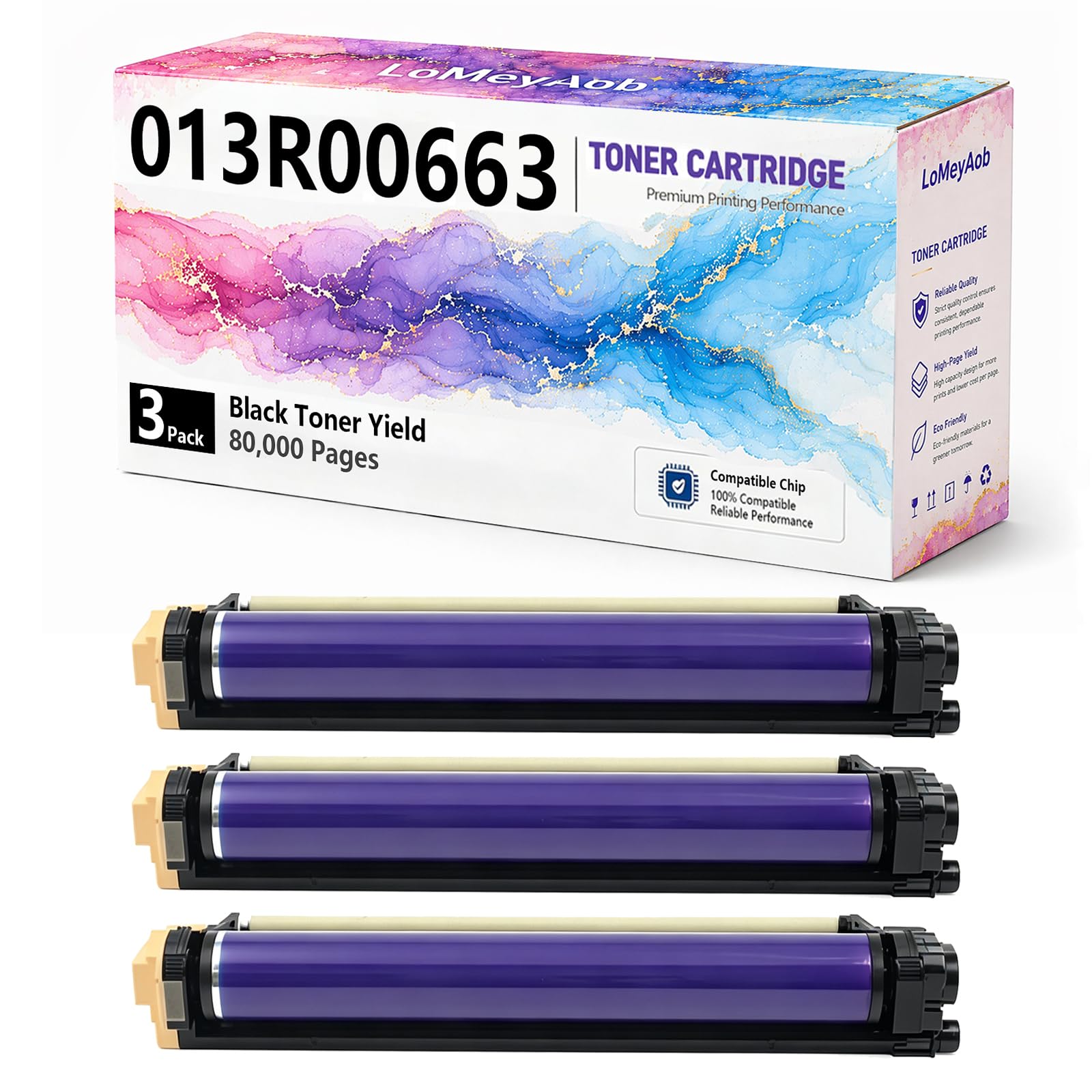 013R00663 Cartuccia di toner, sostituzione nera ad alta resa per la stampante Xerox LaserJet C9065 C9070, Stampe ad alta velocità, Immaging accurato, Alta resa, 80000 pagine ,3Pack